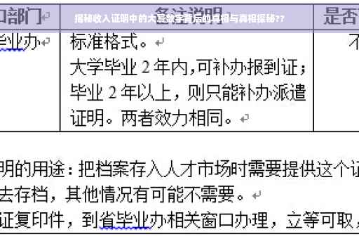 揭秘收入证明中的大写数字背后的真相与真相探秘??