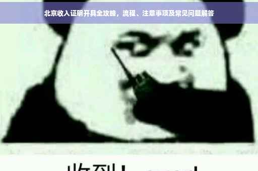 北京收入证明开具全攻略，流程、注意事项及常见问题解答