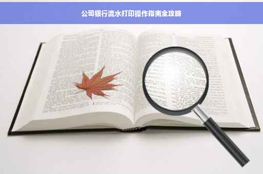 公司银行流水打印操作指南全攻略