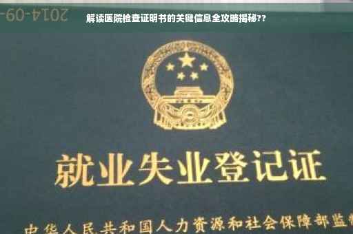 解读医院检查证明书的关键信息全攻略揭秘??