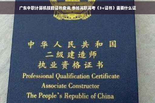 广东中职计算机技能证书查询,参加高职高考（3+证书）需要什么证