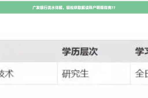 广发银行流水详解，轻松获取解读账户明细指南??