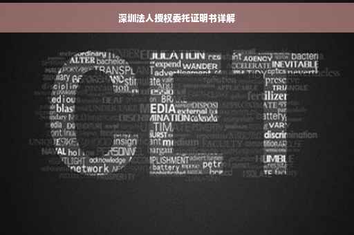 深圳法人授权委托证明书详解