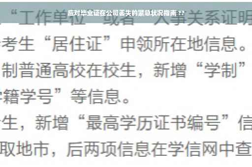 应对毕业证在公司丢失的紧急状况指南 ??