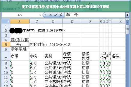 技工证有哪几种,请问高中毕业证在网上可以查询吗如何查询