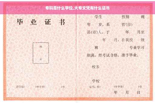 专科是什么学位,大专文凭有什么证书