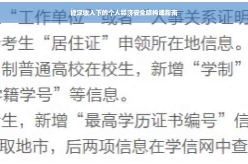 稳定收入下的个人经济安全感构建指南