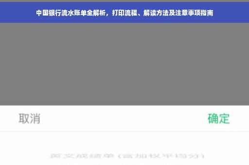 中国银行流水账单全解析，打印流程、解读方法及注意事项指南