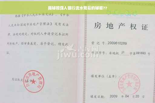 揭秘担保人银行流水背后的秘密??