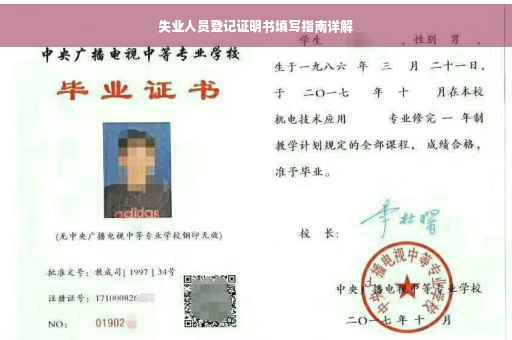 失业人员登记证明书填写指南详解