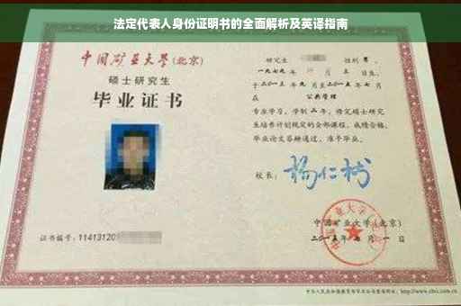 法定代表人身份证明书的全面解析及英译指南