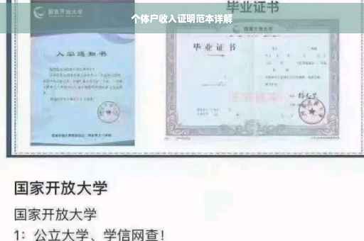 个体户收入证明范本详解