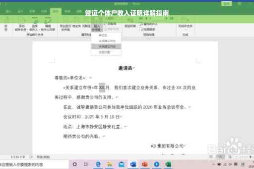 签证个体户收入证明详解指南