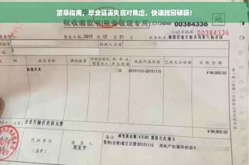 紧急指南，毕业证丢失应对焦虑，快速找回秘籍！