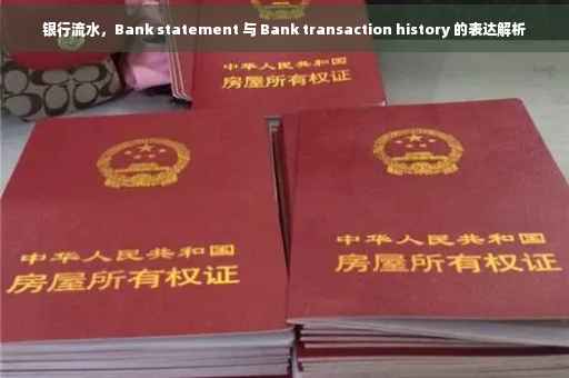 银行流水，Bank statement 与 Bank transaction history 的表达解析