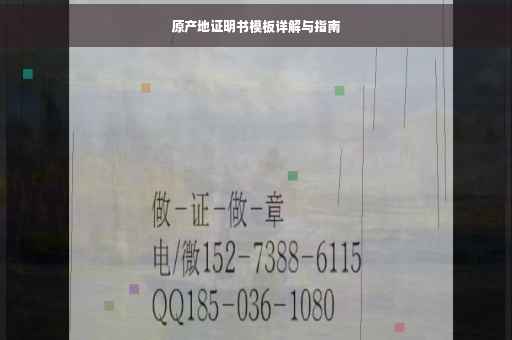 原产地证明书模板详解与指南