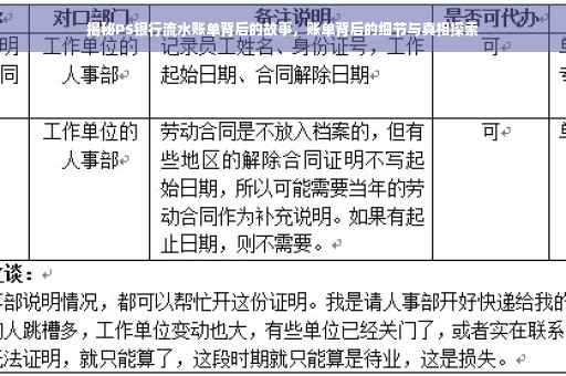 揭秘PS银行流水账单背后的故事，账单背后的细节与真相探索