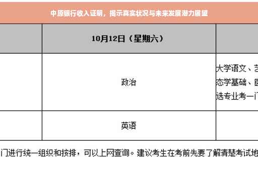 中原银行收入证明，揭示真实状况与未来发展潜力展望