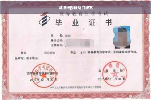 监控维修证明书概览