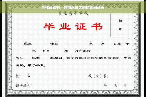 合作证明书，共创双赢之路的稳固基石