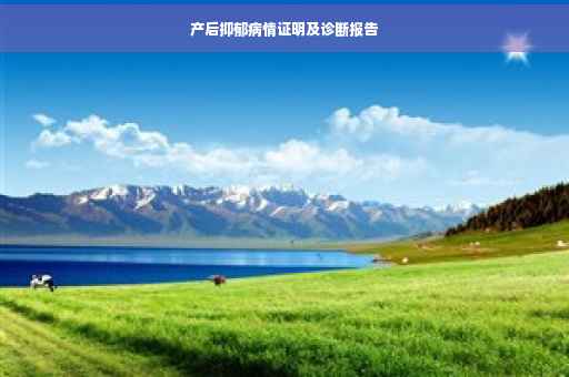 产后抑郁病情证明及诊断报告