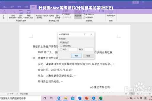 计算机cace等级证书(计算机考试等级证书)