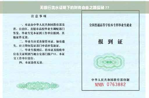 无银行流水证明下的财务自由之路探秘 ??