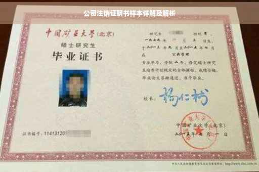 公司注销证明书样本详解及解析