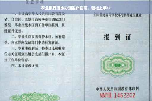 农业银行流水办理操作指南，轻松上手??
