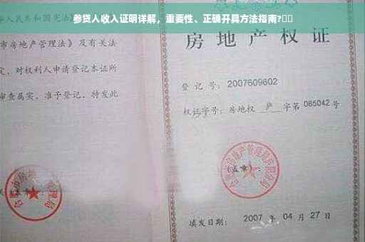 参贷人收入证明详解，重要性、正确开具方法指南?⚡️