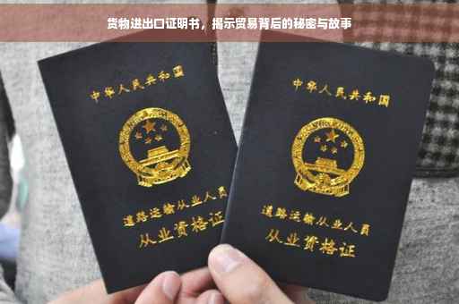 货物进出口证明书，揭示贸易背后的秘密与故事