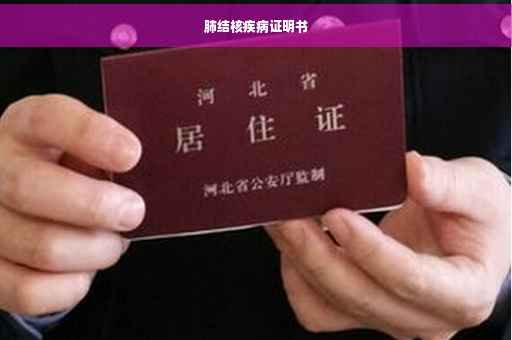 肺结核疾病证明书