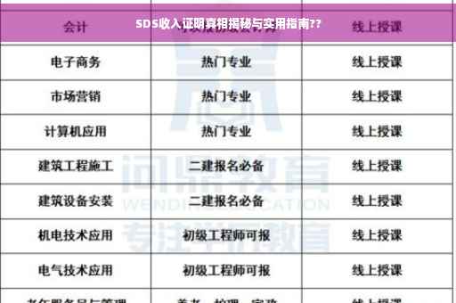SDS收入证明真相揭秘与实用指南??