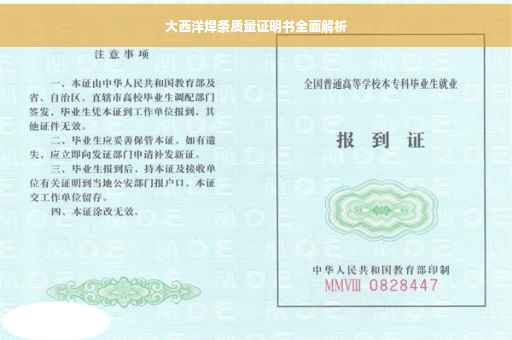 大西洋焊条质量证明书全面解析