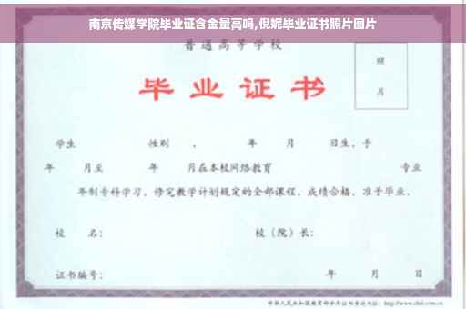 南京传媒学院毕业证含金量高吗,倪妮毕业证书照片图片