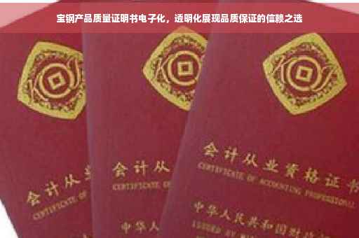 宝钢产品质量证明书电子化，透明化展现品质保证的信赖之选