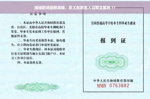 揭秘职场薪酬真相,员工在职收入证明全解析 ?? 揭秘职场薪酬真相,员工在职收入证明全解析 ??