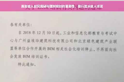 真实收入状况揭秘与理财规划的重要性，银行流水收入详览