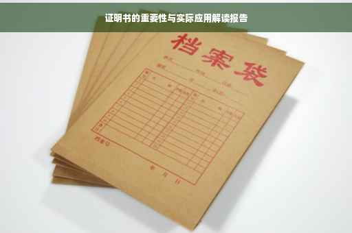 证明书的重要性与实际应用解读报告