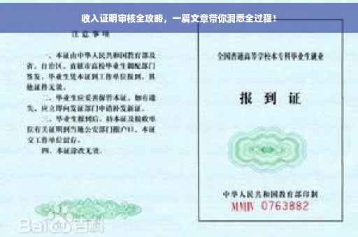 收入证明审核全攻略，一篇文章带你洞悉全过程！