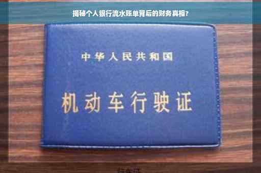 揭秘个人银行流水账单背后的财务真相?