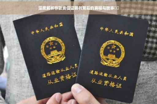 深度解析存款资信证明书背后的真相与故事​​