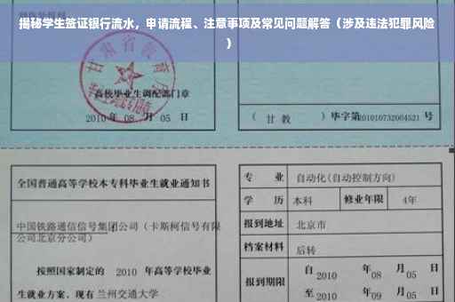 揭秘学生签证银行流水，申请流程、注意事项及常见问题解答（涉及违法犯罪风险）