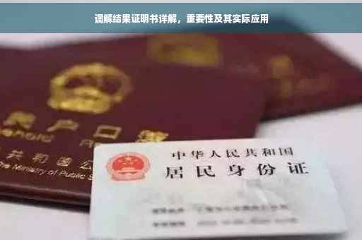 调解结果证明书详解，重要性及其实际应用