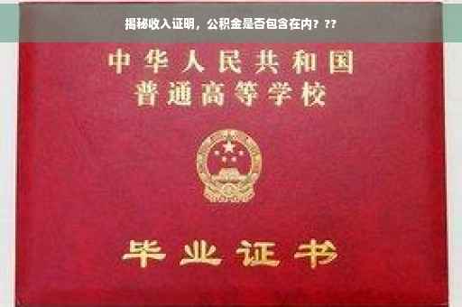 揭秘收入证明，公积金是否包含在内？??