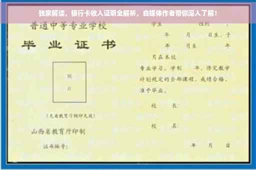 独家解读,银行卡收入证明全解析,自媒体作者带你深入了解! 独家解读,银行卡收入证明全解析,自媒体作者带你深入了解!