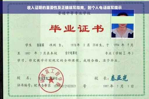 收入证明的重要性及正确填写指南，附个人电话填写提示