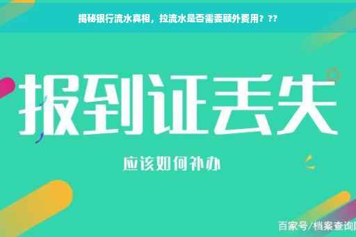 揭秘银行流水真相，拉流水是否需要额外费用？??