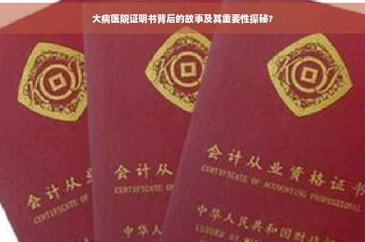 大病医院证明书背后的故事及其重要性探秘?