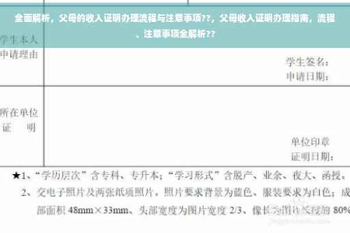 全面解析，父母的收入证明办理流程与注意事项??，父母收入证明办理指南，流程、注意事项全解析??